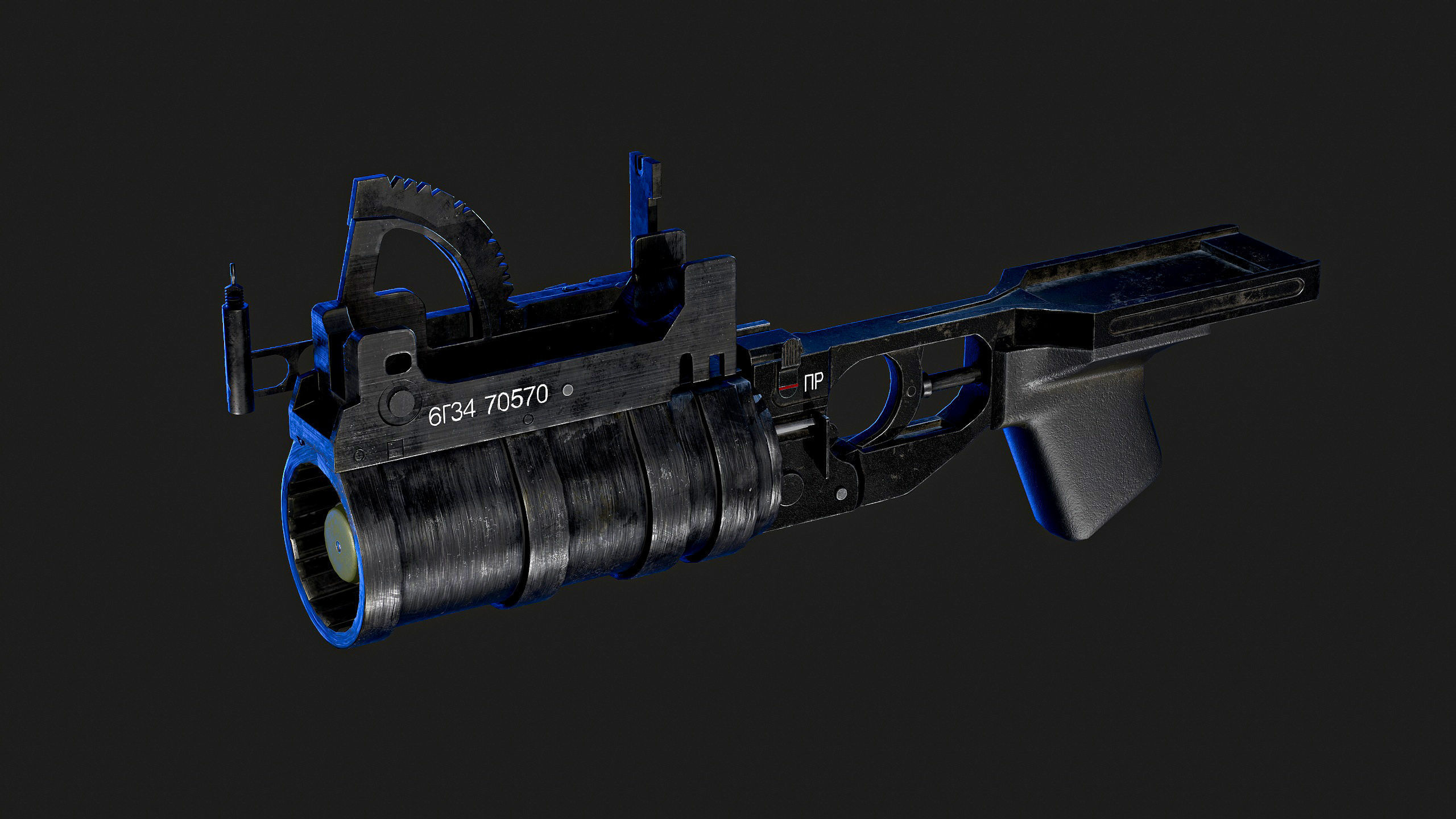 Grenade launcher GP-34 with VOG-25M Koster Low-poly 3D model_5