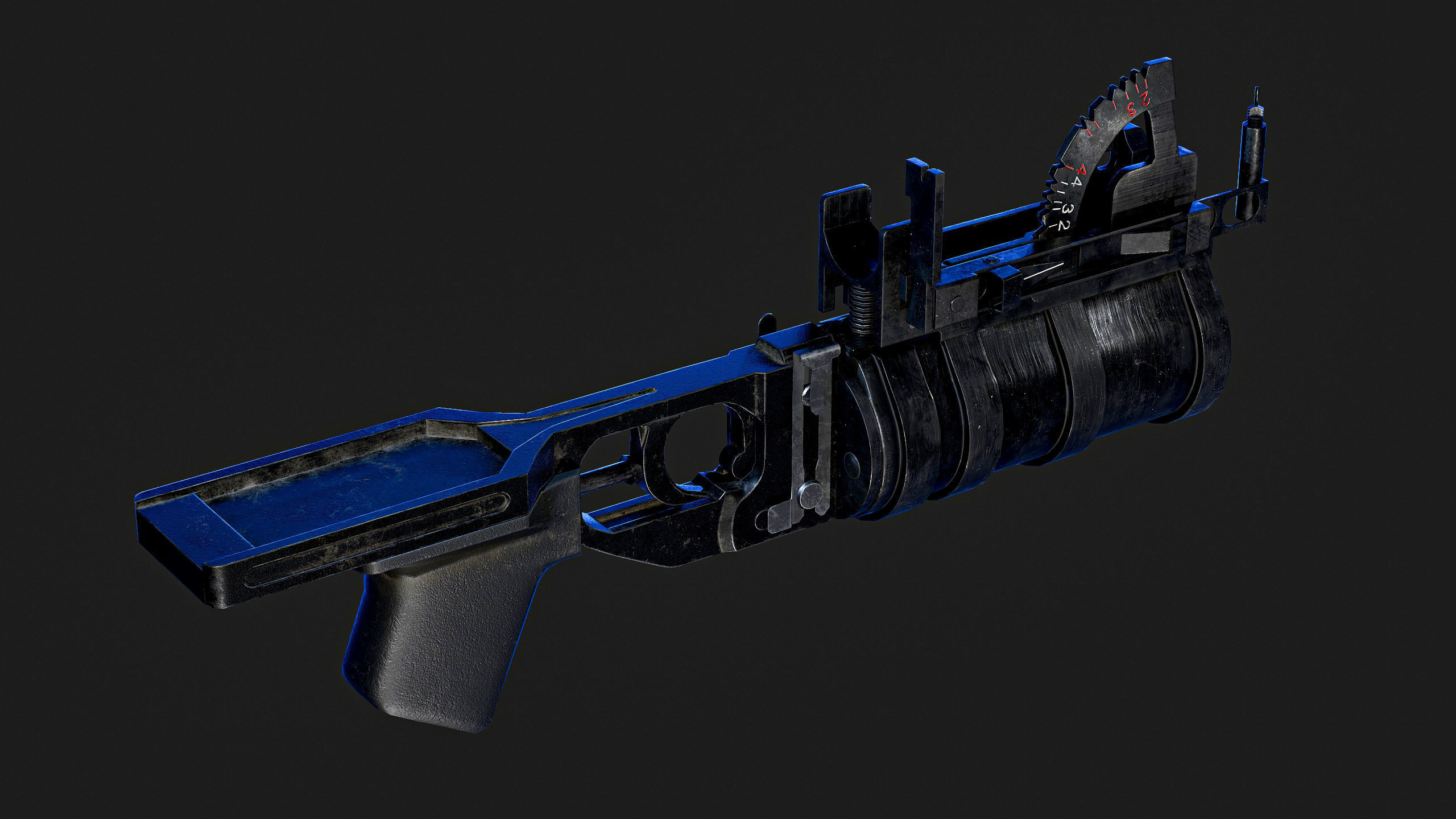 Grenade launcher GP-34 with VOG-25M Koster Low-poly 3D model_7