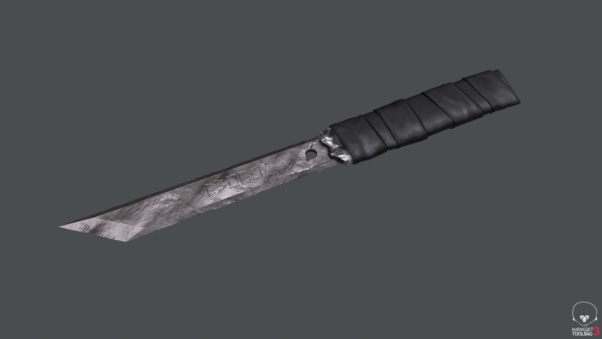 Prison Knife Low-poly 3D model_10