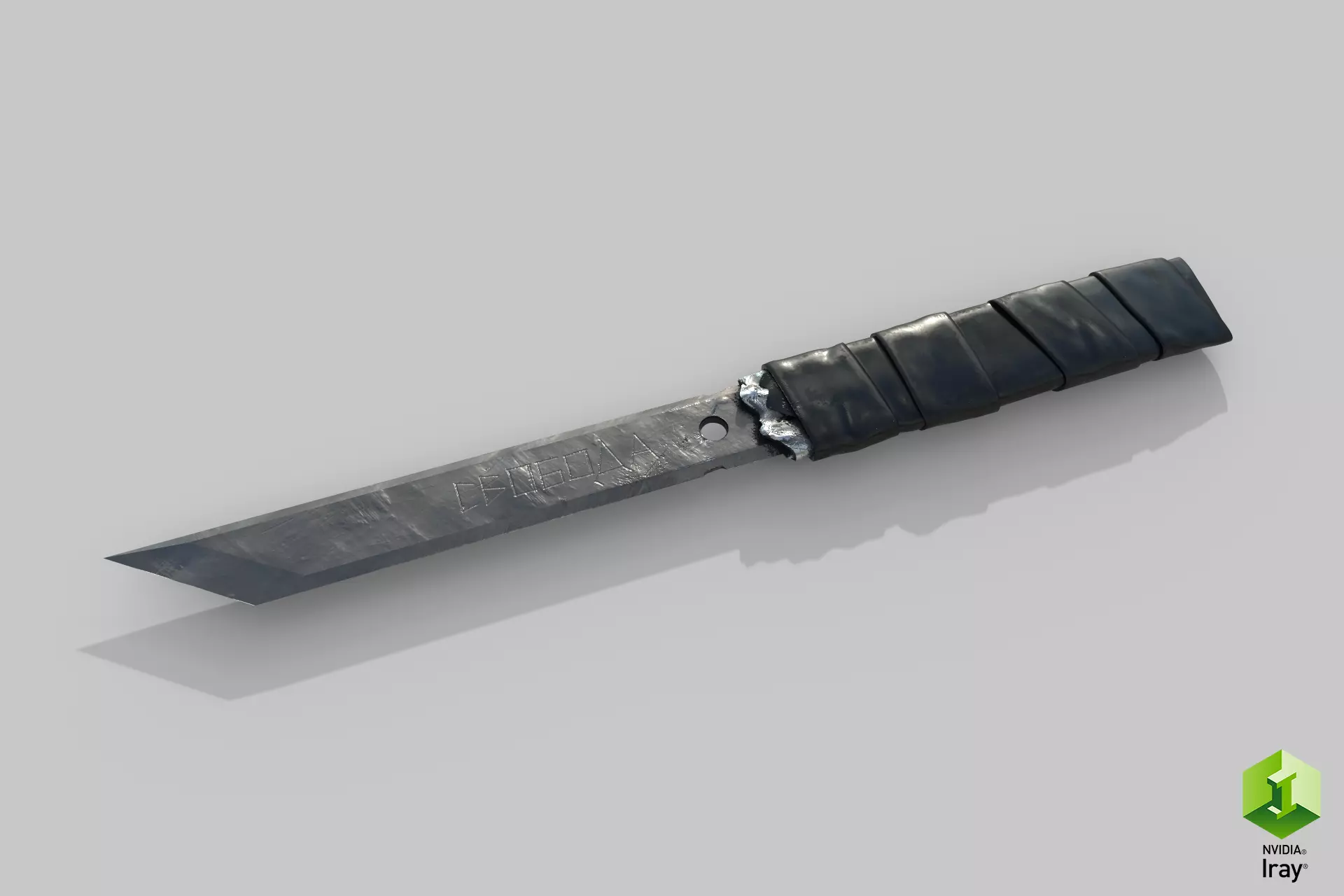 Prison Knife Low-poly 3D model_0