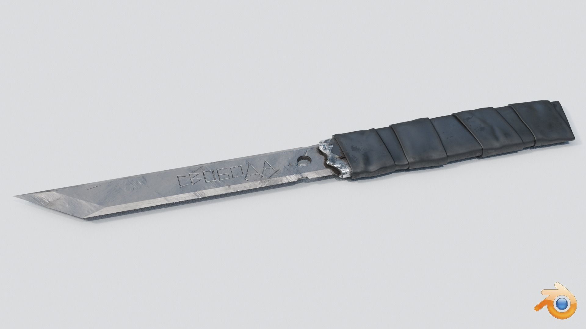 Prison Knife Low-poly 3D model_4