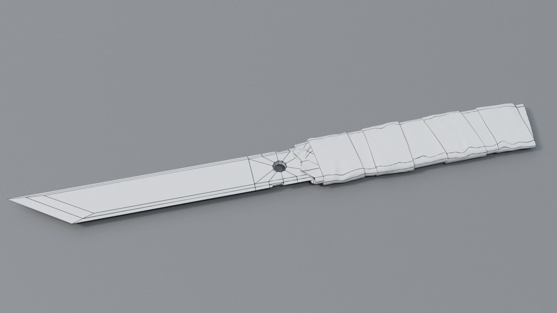 Prison Knife Low-poly 3D model_7