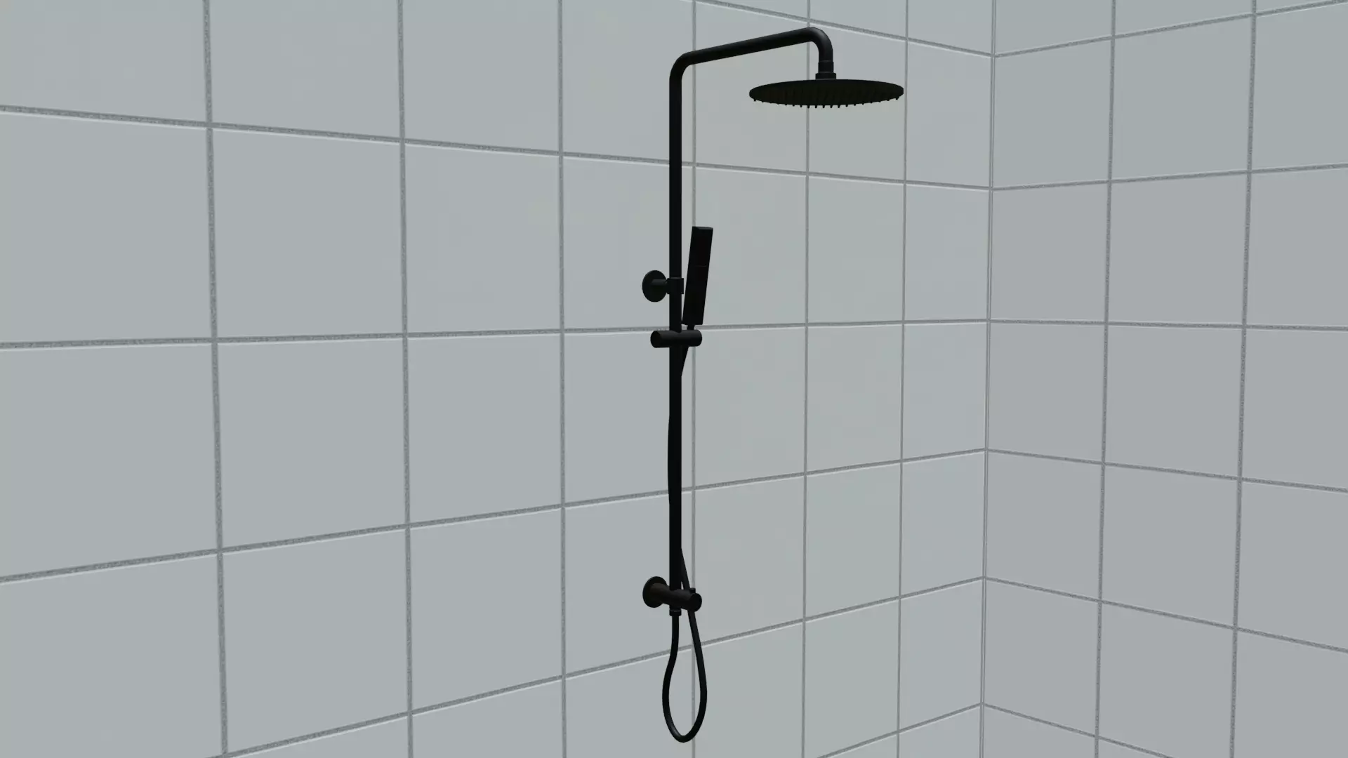 High-quality modern shower head Low-poly 3D model