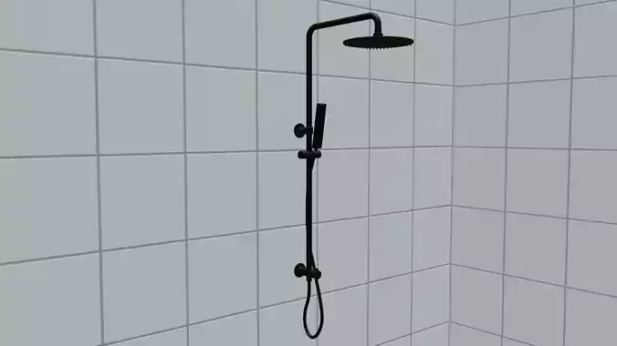 High-quality modern shower head Low-poly 3D model
