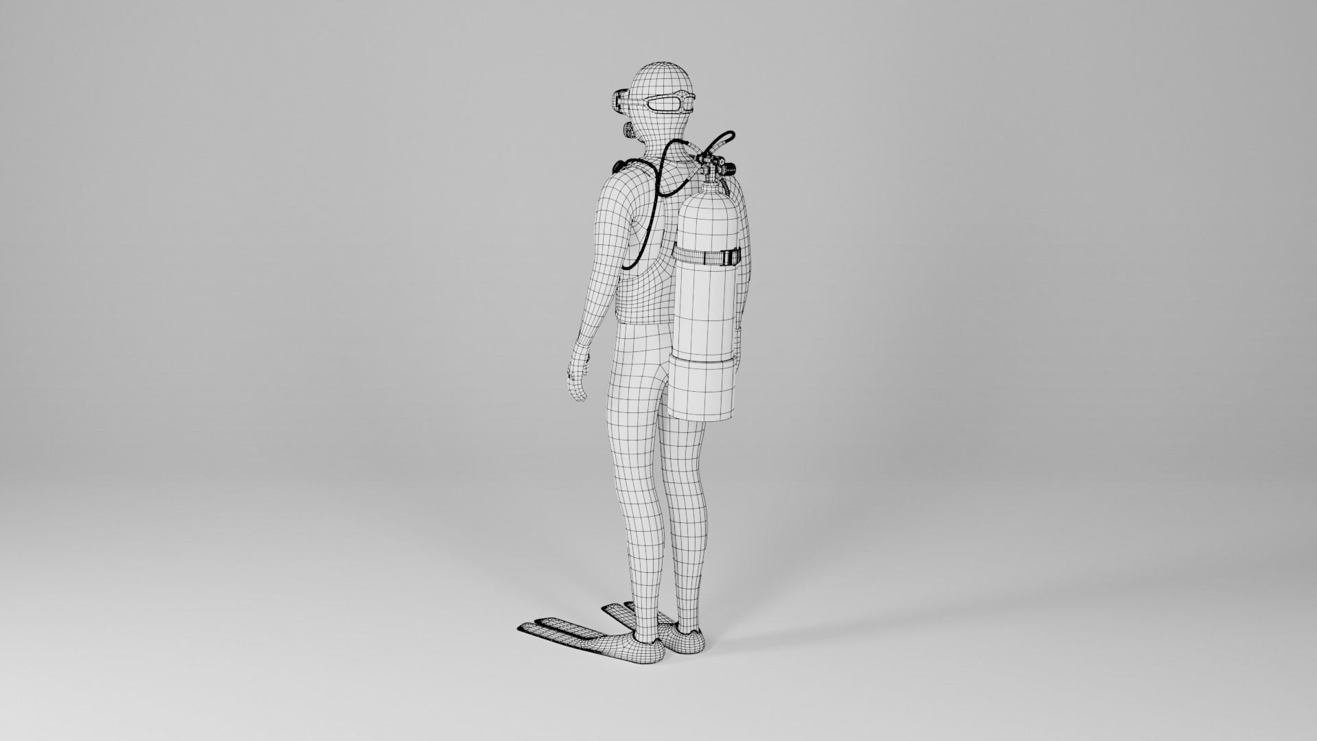 Diver scuba 3D model_5