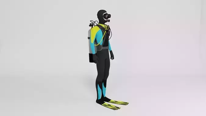 Diver scuba 3D model
