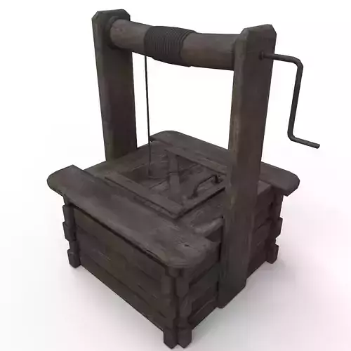Wooden well Low-poly 3D model