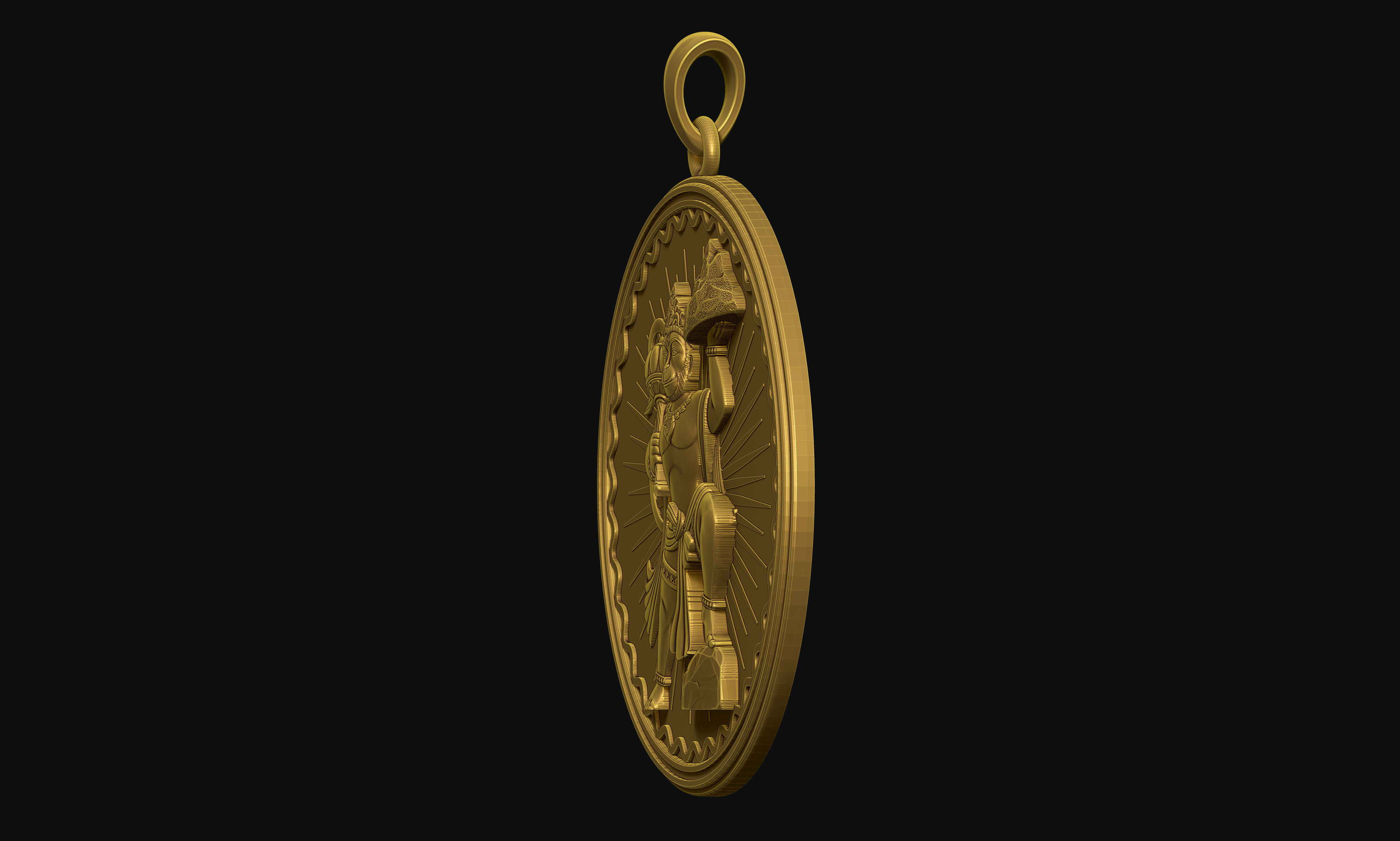 Hanuman Pendant 3D print model_16