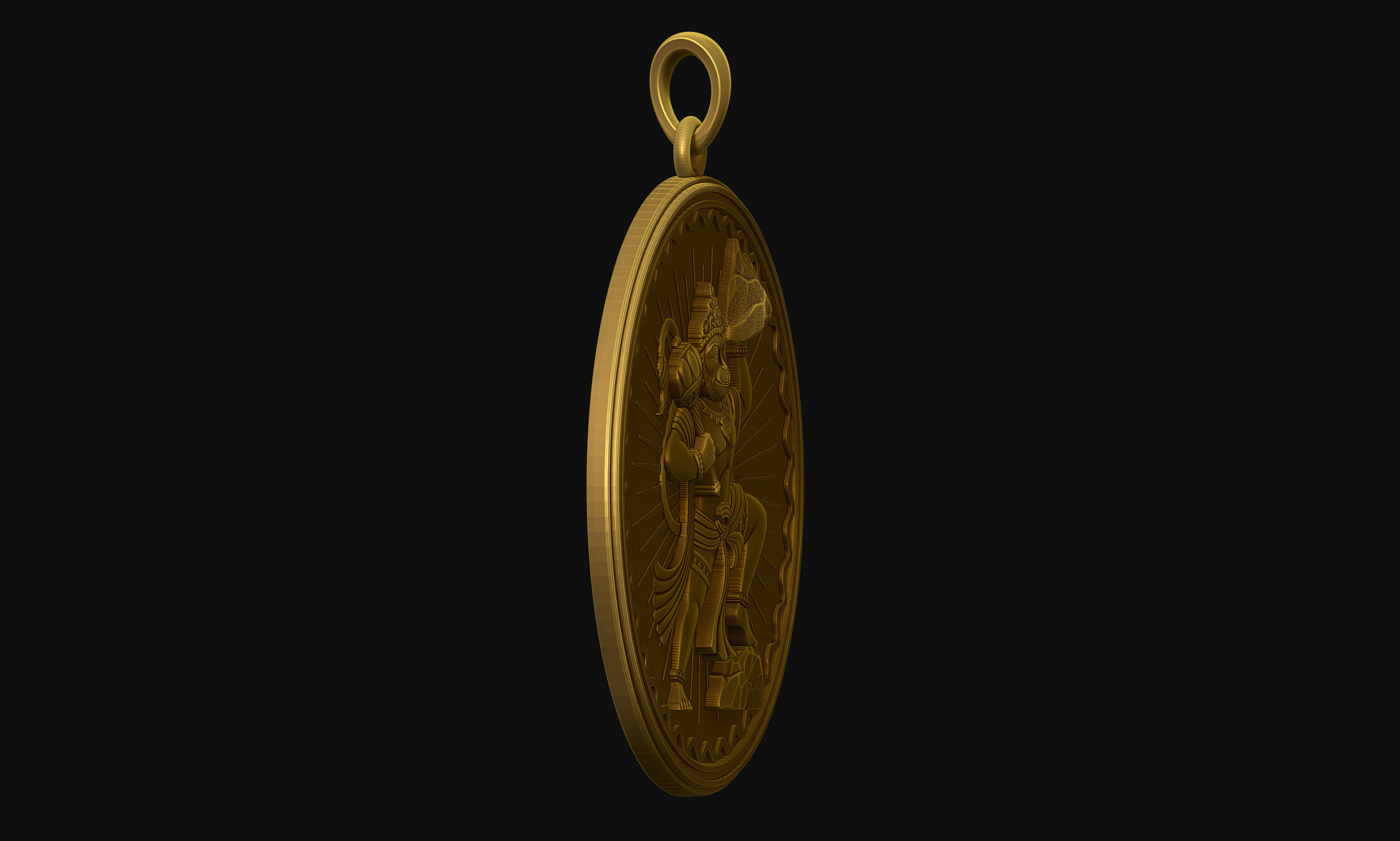 Hanuman Pendant 3D print model_11