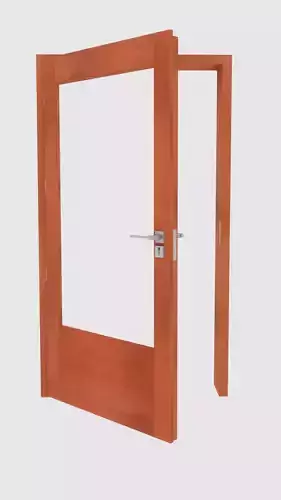 EUDoor2 wooden door with glass window