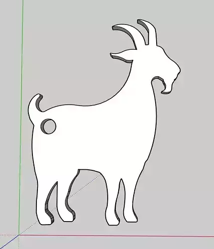 Goat Key Chain 3D print model