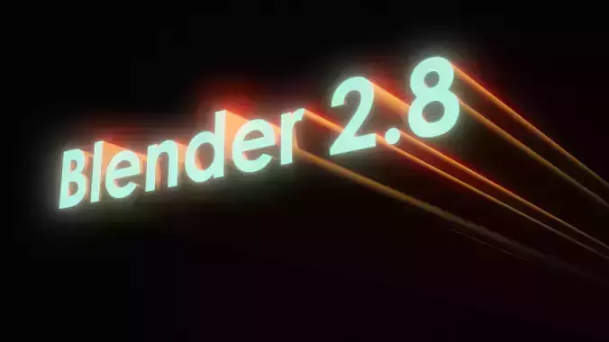Retro Fluorescent Blender Text Free 3D model
