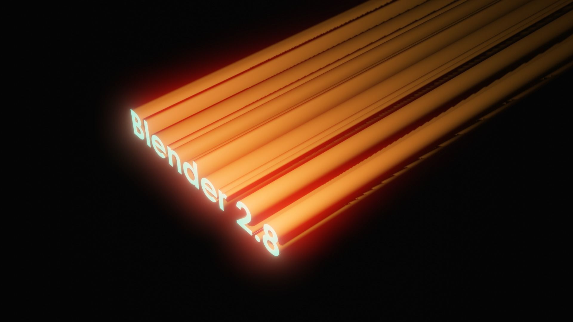 Retro Fluorescent Blender Text Free 3D model_2