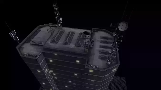 Lowpoly building at Night 