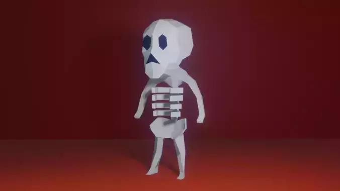Low Poly Skeleton Man Character Free low-poly 3D model