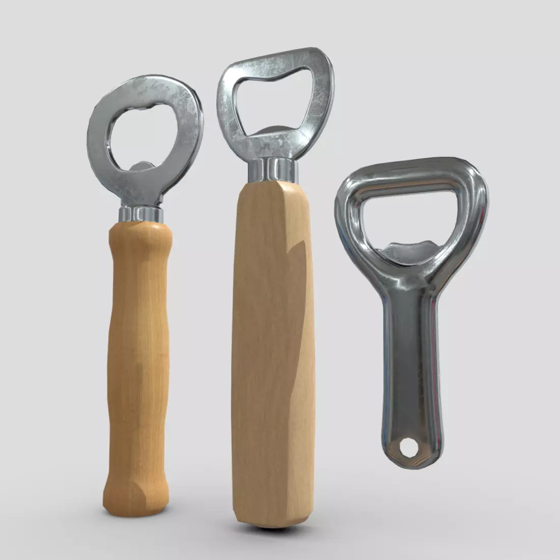 Bottle Opener Pack Low-poly 3D model