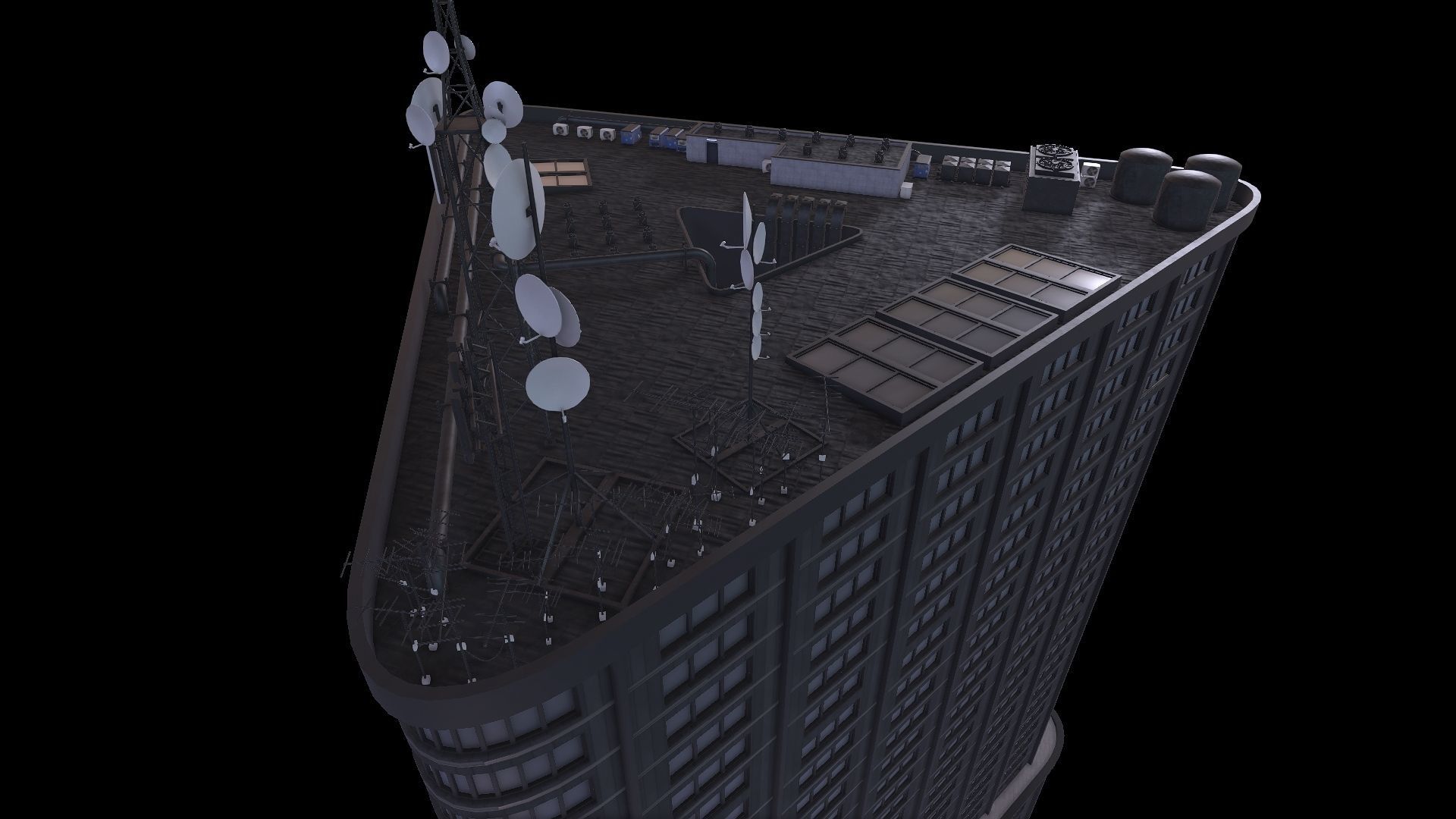 Skyscraper Model Low Poly Low-poly 3D model_4