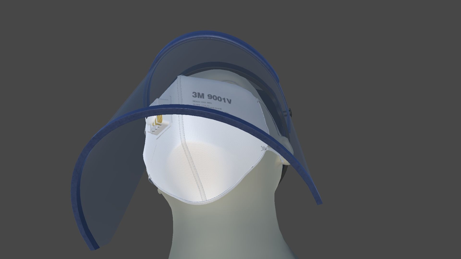face mask and shield 3D model_7