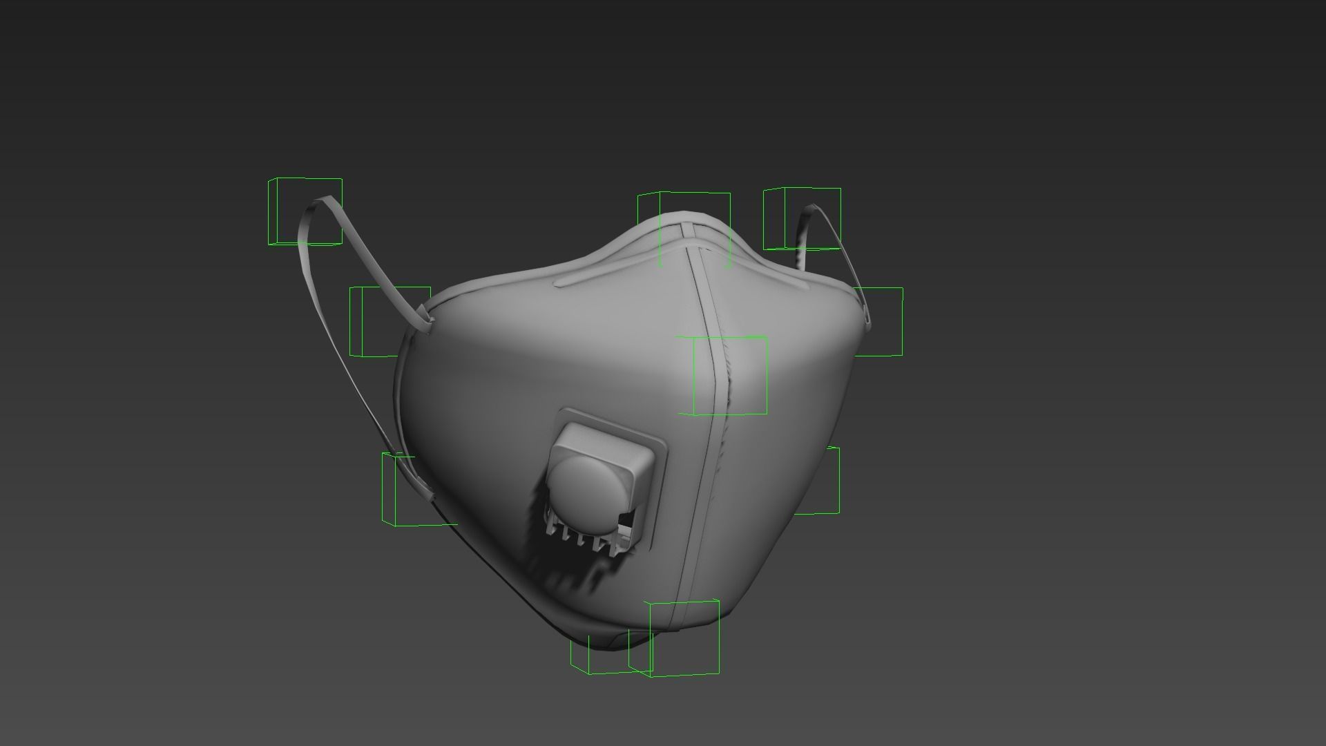 face mask and shield 3D model_5