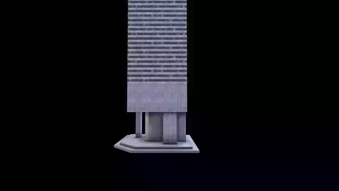 Lowpoly Skyscraper model at night