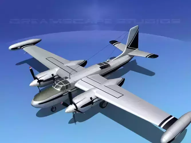 Douglas B-26 Marketeer V01 3D model