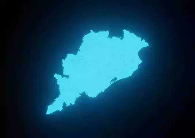 Map of Odisha 3D model