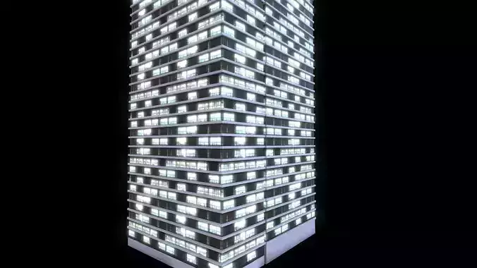 Skyscraper at Night - LowPoly
