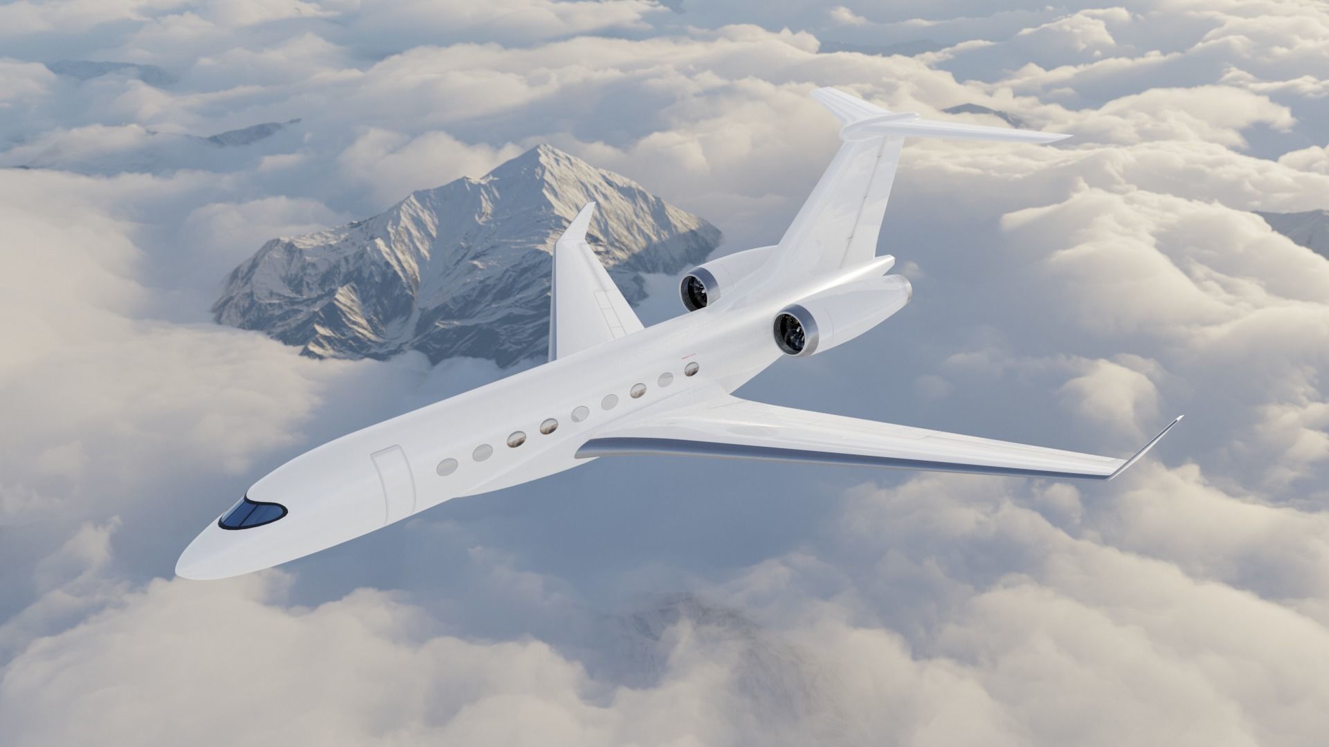 Private Jet with 8K Custom Vector Textures 3D model_3