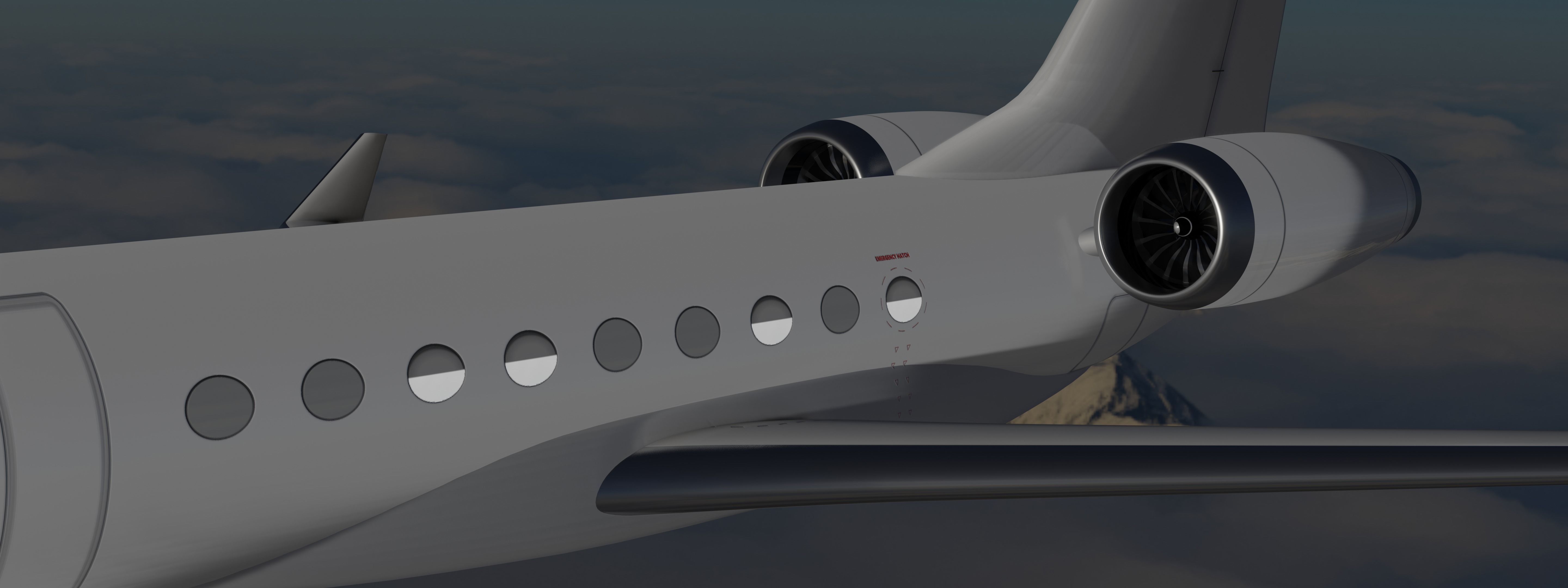 Private Jet with 8K Custom Vector Textures 3D model_9