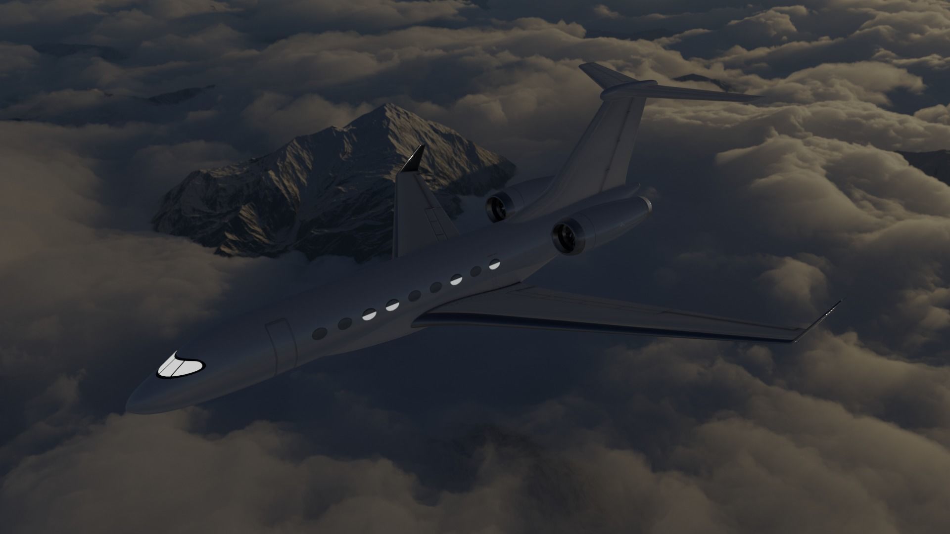 Private Jet with 8K Custom Vector Textures 3D model_4