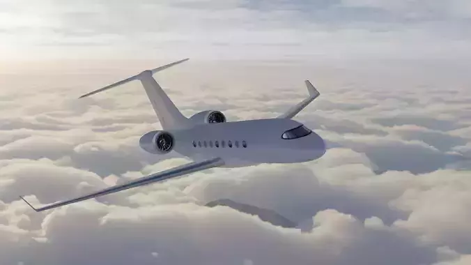 Private Jet with 8K Custom Vector Textures 3D model