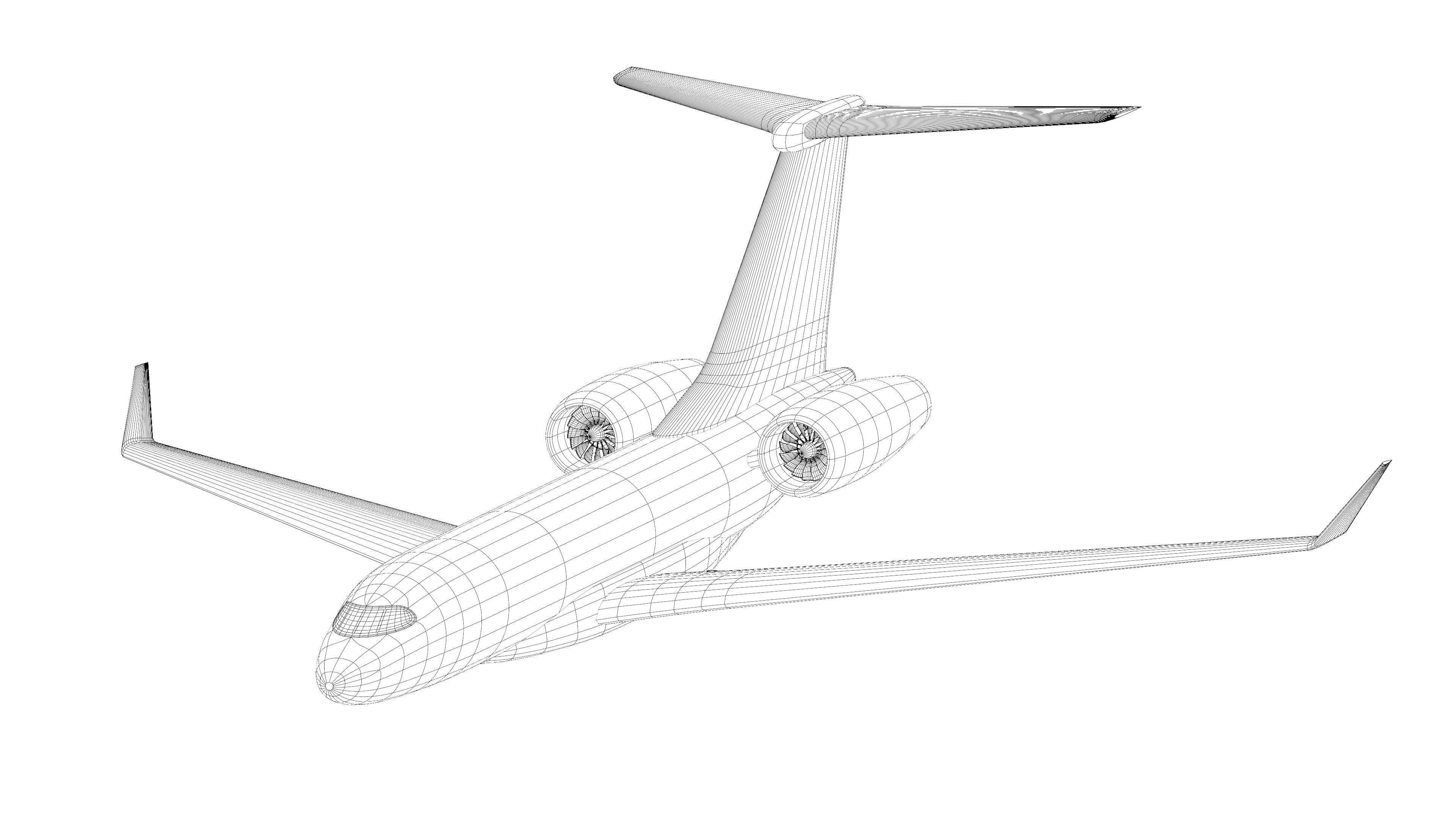 Private Jet with 8K Custom Vector Textures 3D model_15