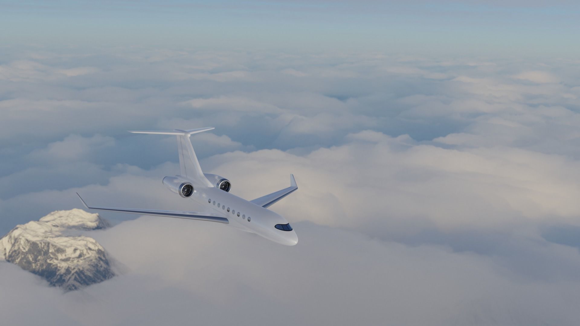 Private Jet with 8K Custom Vector Textures 3D model_6