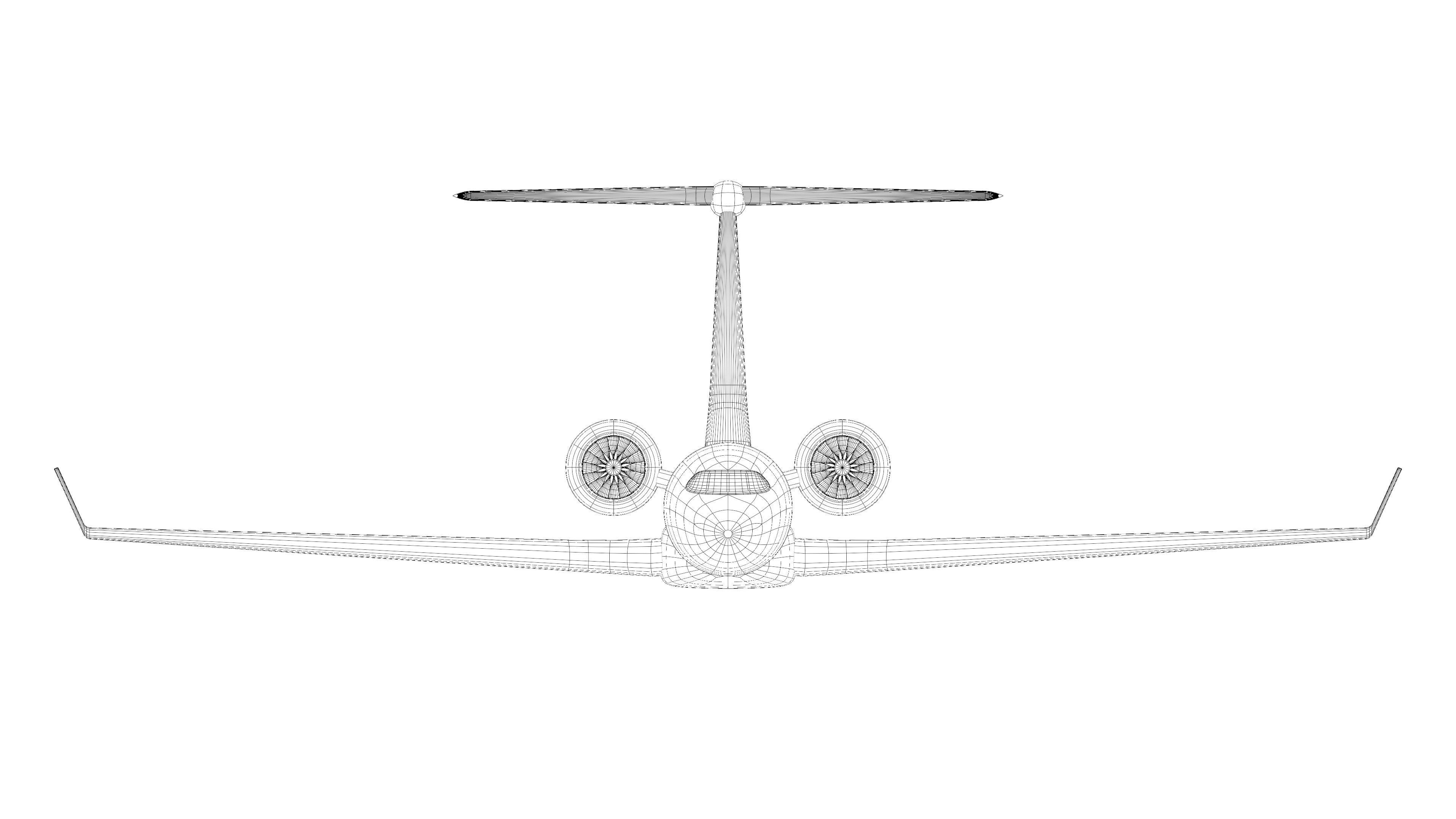 Private Jet with 8K Custom Vector Textures 3D model_12