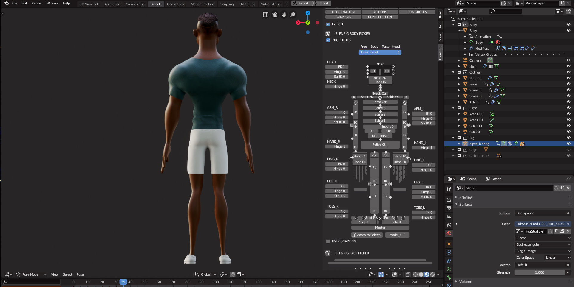 Rigged Character Man - Adisa - Blender Cycles And Eevee 3D model_20