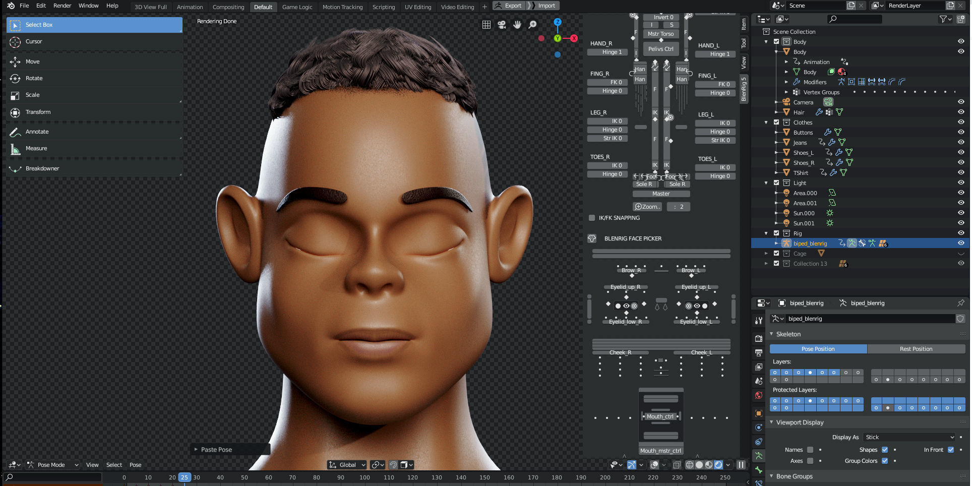 Rigged Character Man - Adisa - Blender Cycles And Eevee 3D model_5