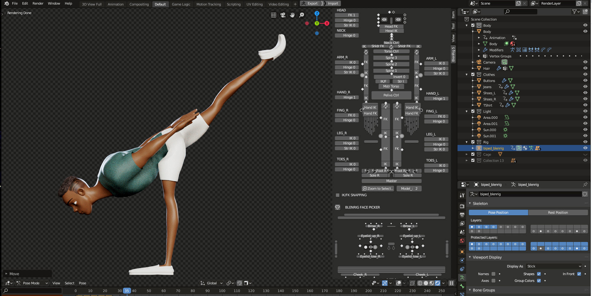 Rigged Character Man - Adisa - Blender Cycles And Eevee 3D model_7