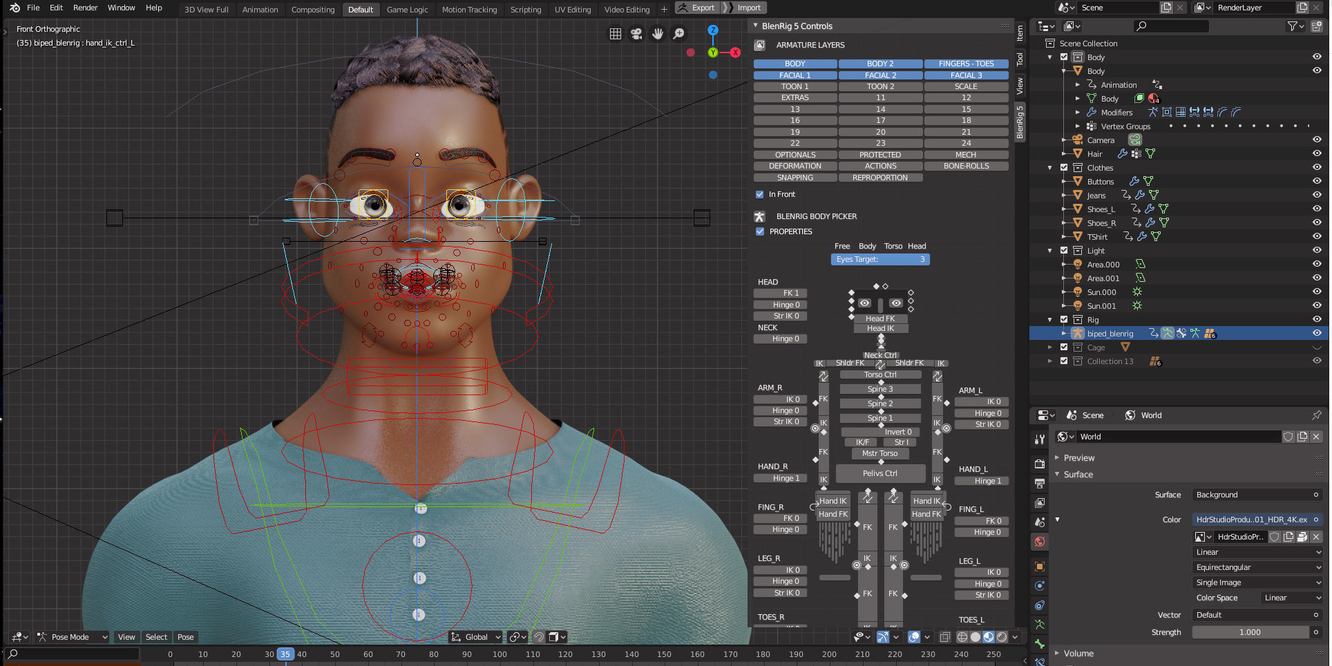 Rigged Character Man - Adisa - Blender Cycles And Eevee 3D model_23