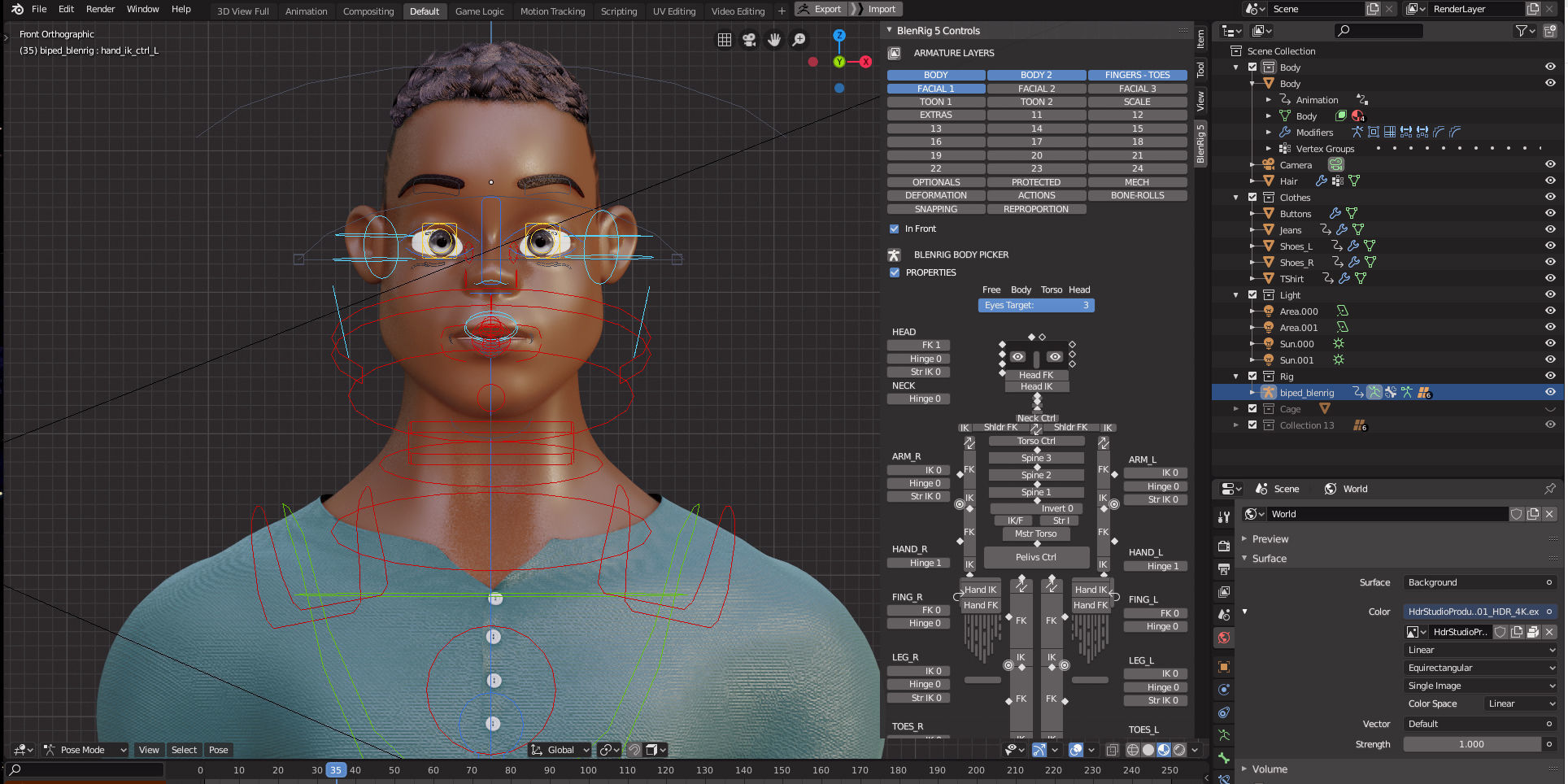 Rigged Character Man - Adisa - Blender Cycles And Eevee 3D model_22
