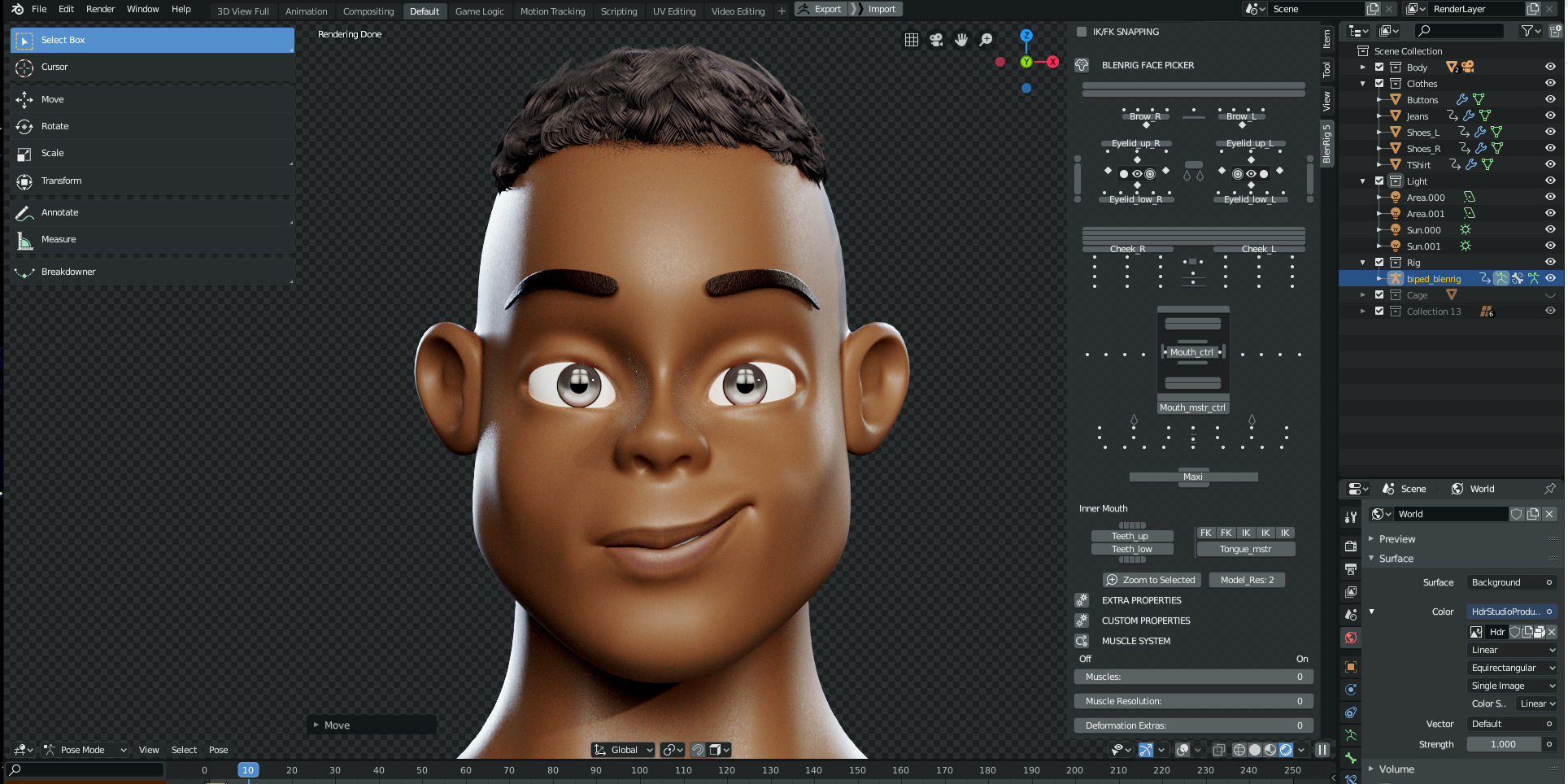 Rigged Character Man - Adisa - Blender Cycles And Eevee 3D model_2