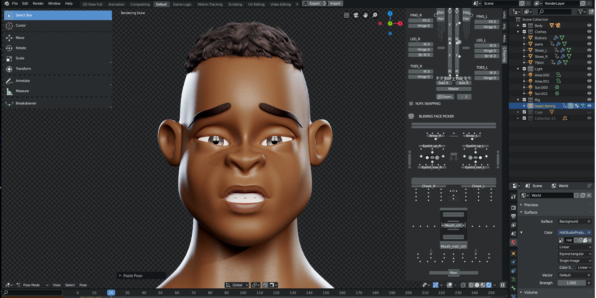 Rigged Character Man - Adisa - Blender Cycles And Eevee 3D model_4