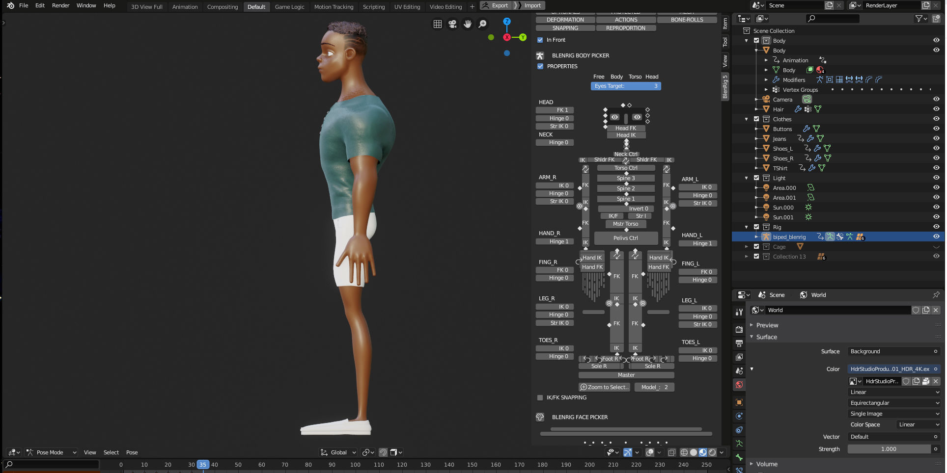 Rigged Character Man - Adisa - Blender Cycles And Eevee 3D model_19