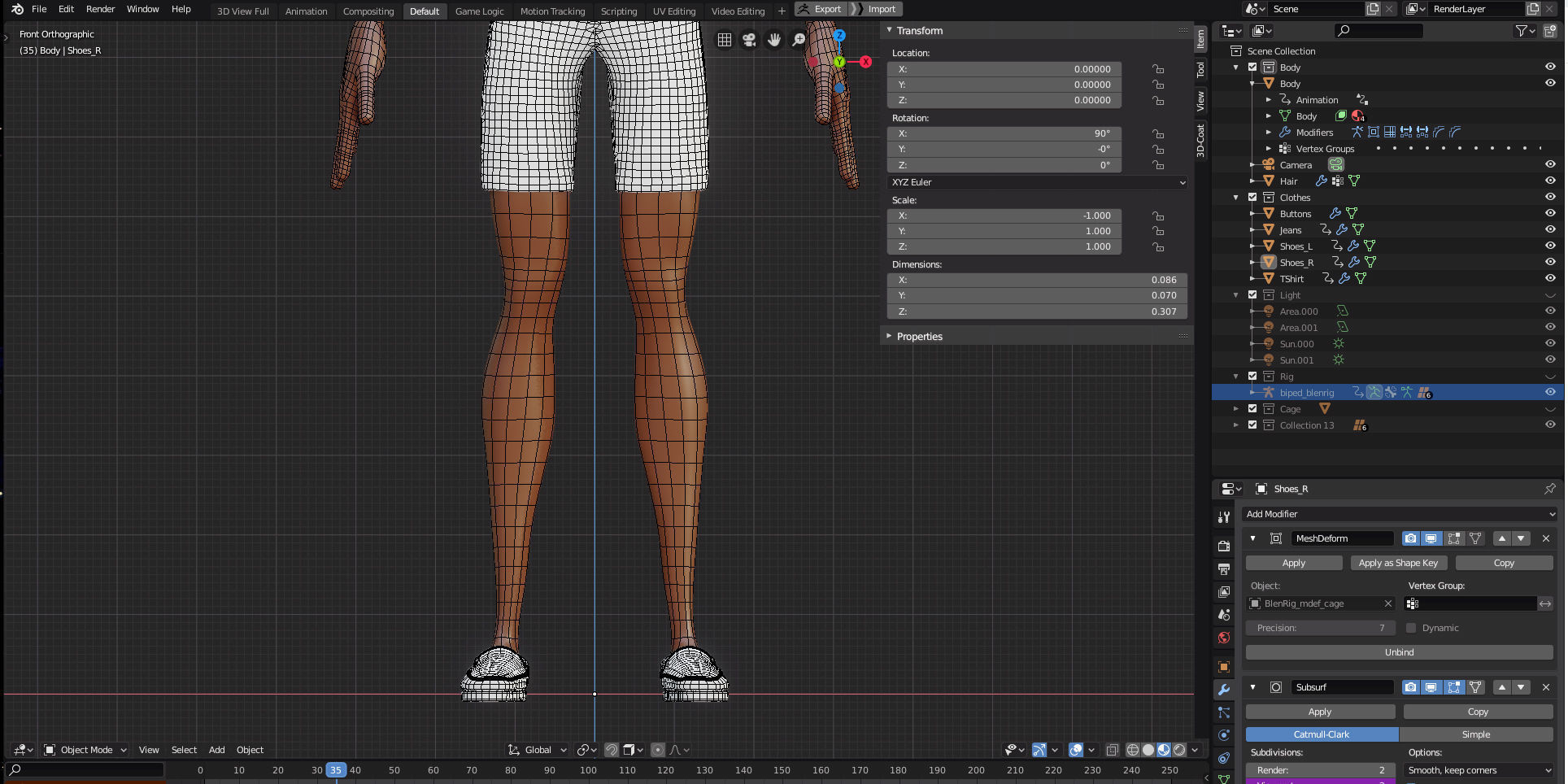 Rigged Character Man - Adisa - Blender Cycles And Eevee 3D model_10