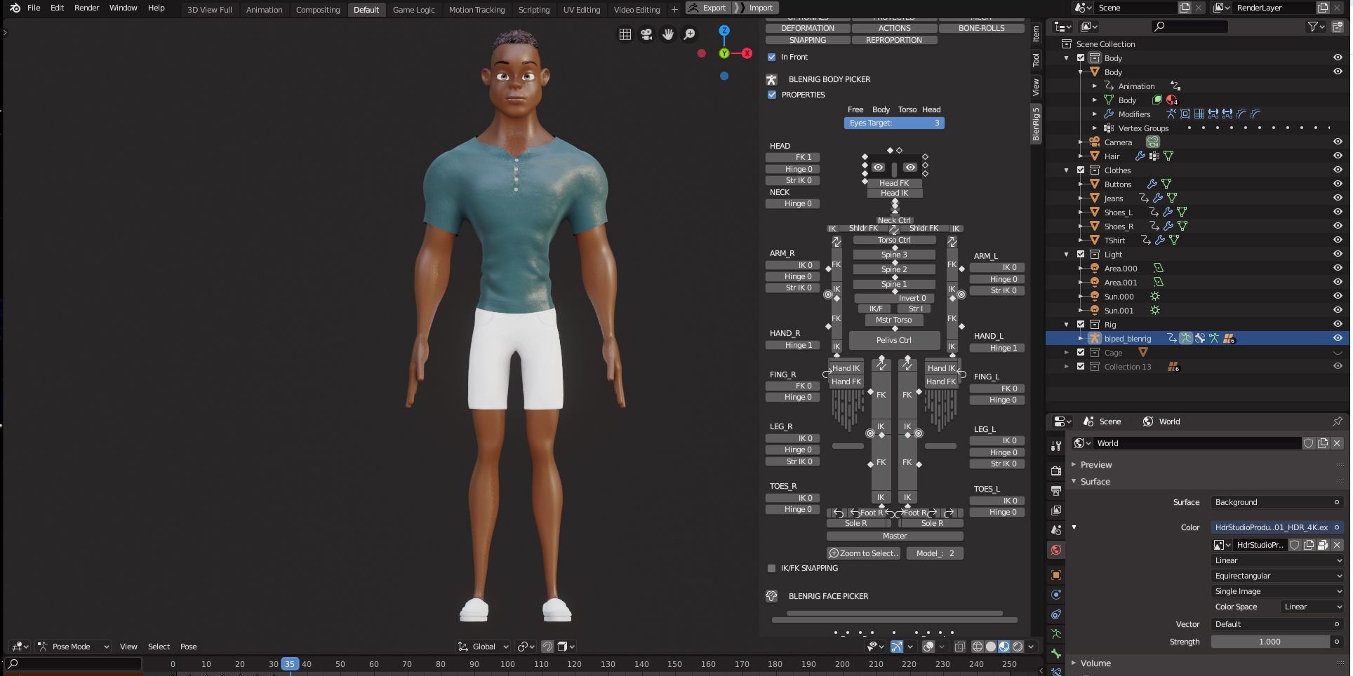 Rigged Character Man - Adisa - Blender Cycles And Eevee 3D model_18