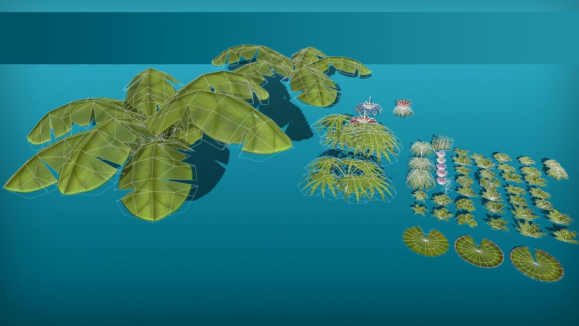 Vegetation and plants Colection pack Low-poly 3D model_2