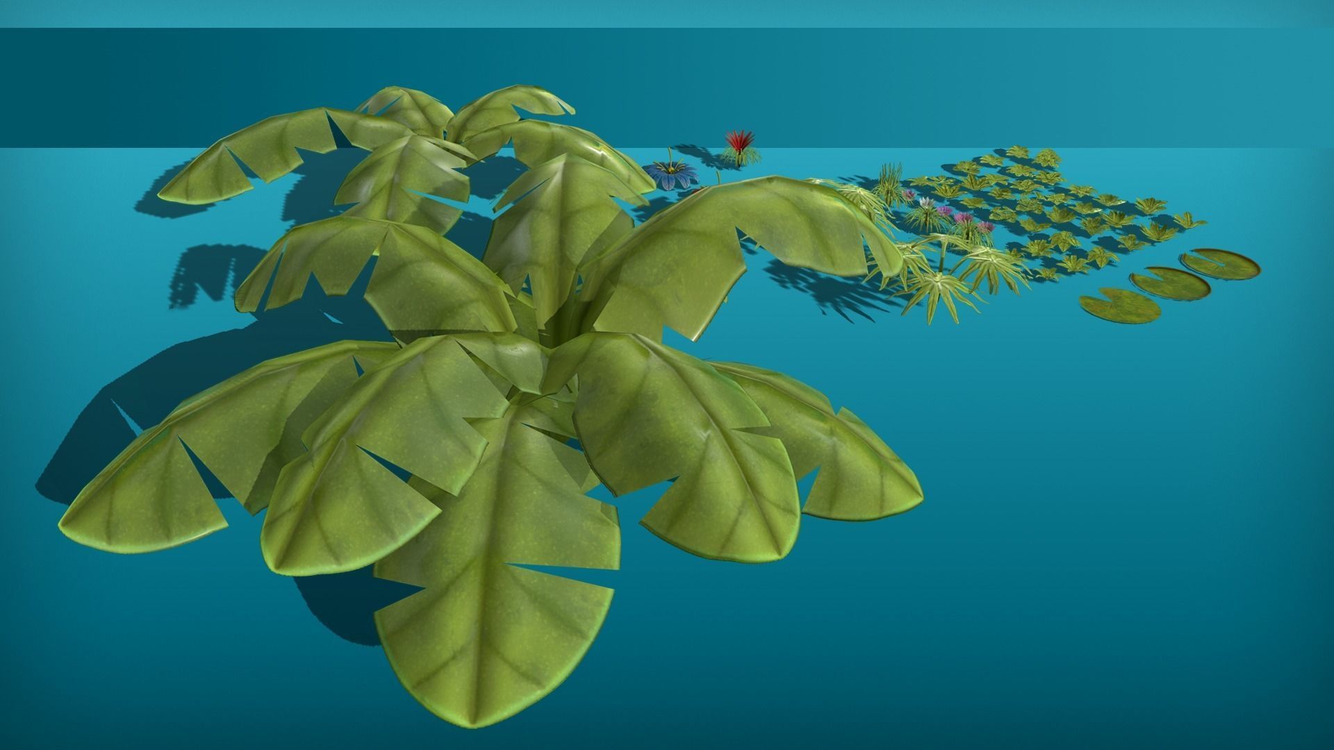 Vegetation and plants Colection pack Low-poly 3D model_3