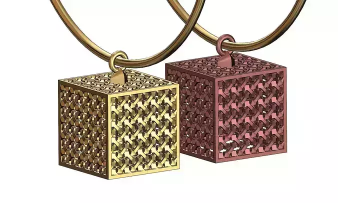 Moucharabieh cube pendant charm
