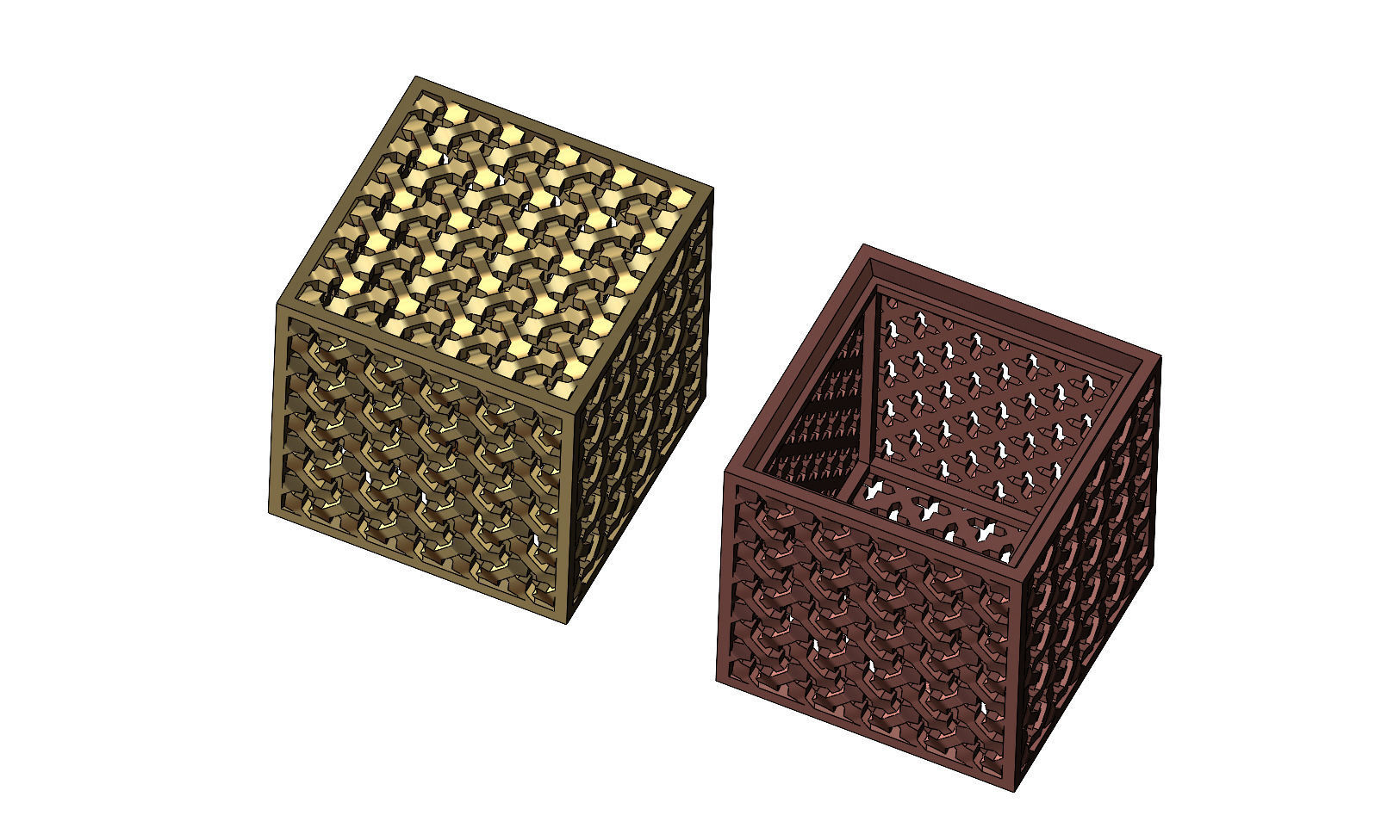 Moucharabieh cube pendant charm 3D print model_5