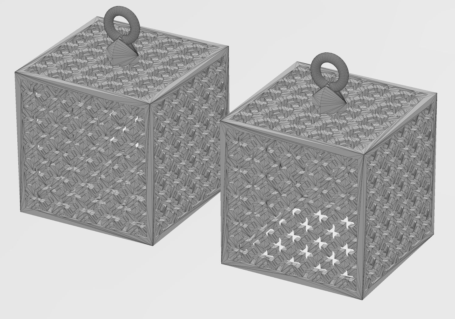 Moucharabieh cube pendant charm 3D print model_10