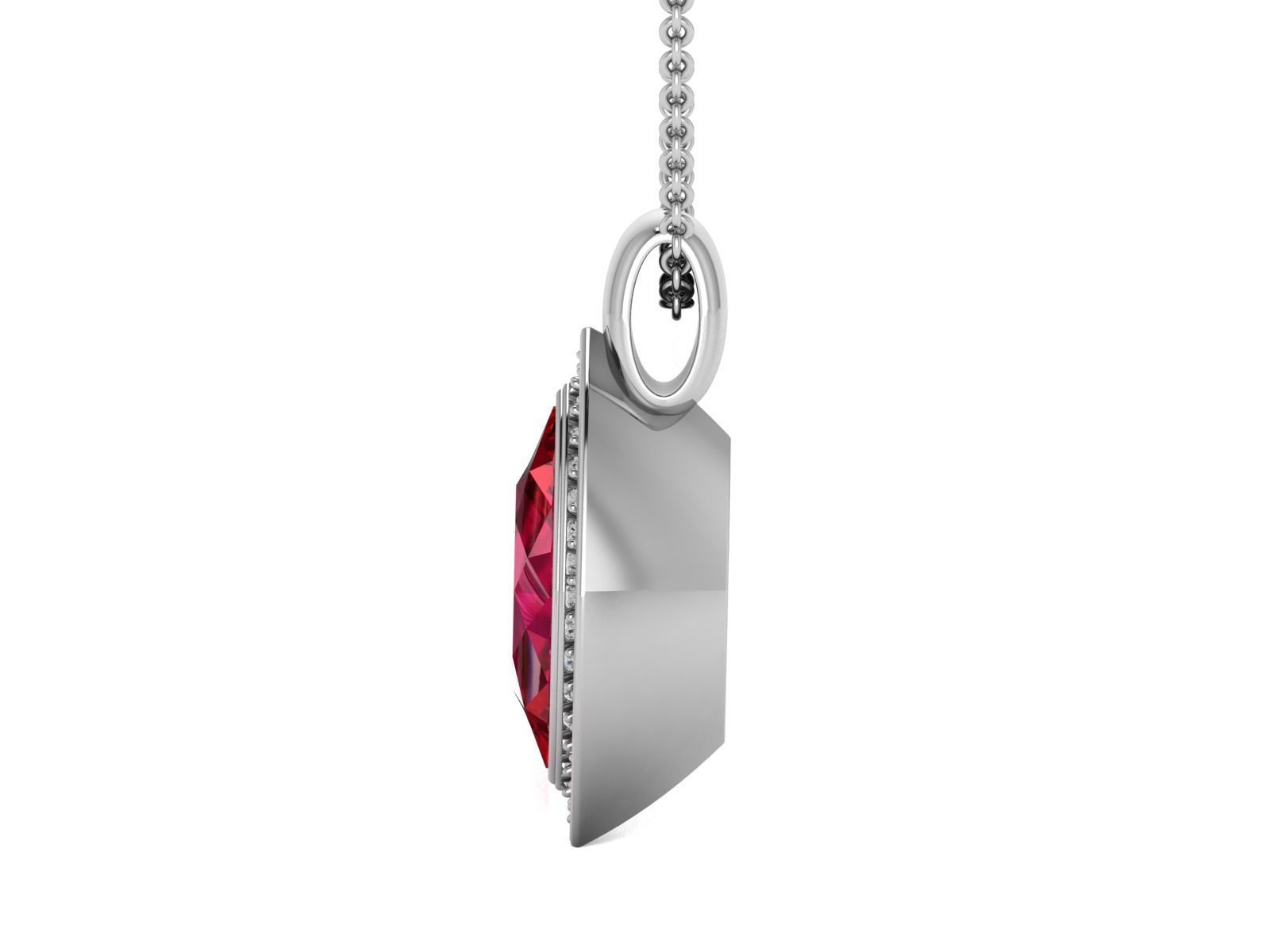 pendant-2082 marquise cut ruby and diamond pendant 3D print model_3